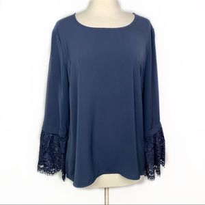 Truly Poppy Bailee Lace Bell Sleeve Blouse